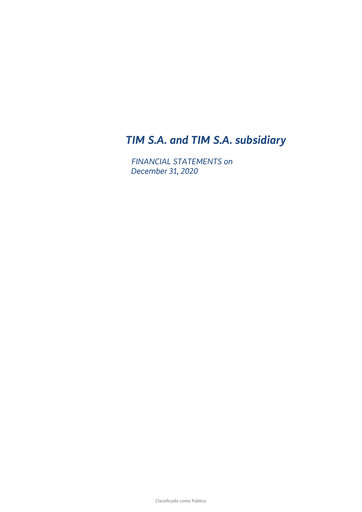 Miniature TIM S.A. Bilan financier 2020