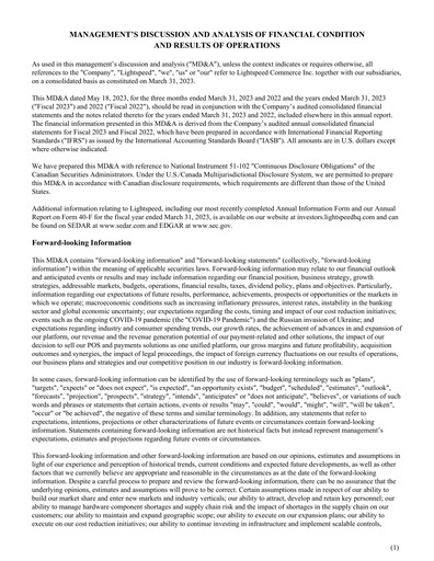 Thumbnail Lightspeed Commerce Financial Report fy2023
