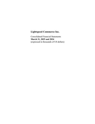 Thumbnail Lightspeed Commerce Financial Statement fy2025