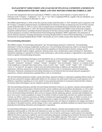 Thumbnail Lightspeed Commerce Quarterly Report fy2020-q3