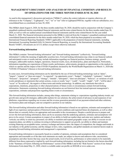 Thumbnail Lightspeed Commerce Quarterly Report fy2021-q1