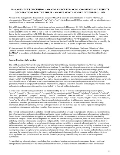 Thumbnail Lightspeed Commerce Quarterly Report fy2021-q3