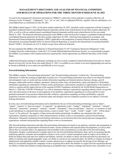 Thumbnail Lightspeed Commerce Quarterly Report fy2022-q1