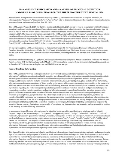 Thumbnail Lightspeed Commerce Quarterly Report fy2025-q1