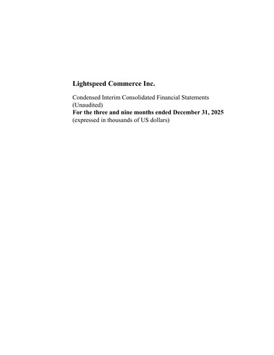 Thumbnail Lightspeed Commerce Quarterly Report fy2026-q3