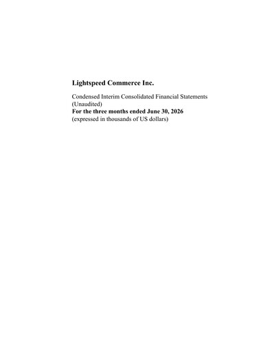 Thumbnail Lightspeed Commerce Quarterly Report fy2027-q1
