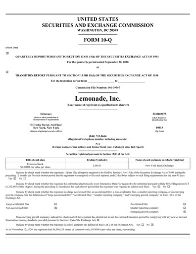 Miniature Lemonade Rapport trimestriel 2020-q3