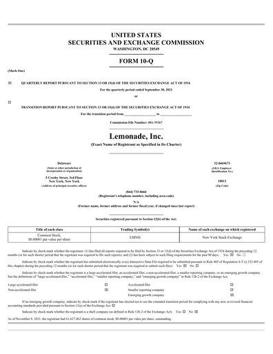 Miniature Lemonade Rapport trimestriel 2021-q3