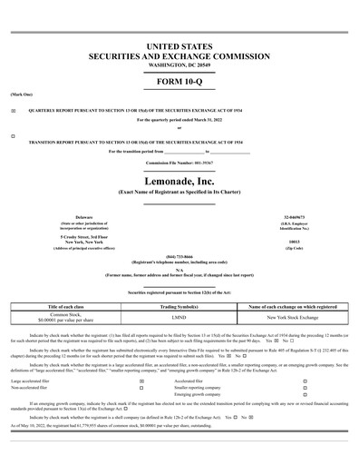Miniature Lemonade Rapport trimestriel 2022-q1