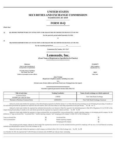 Miniature Lemonade Rapport trimestriel 2024-q3