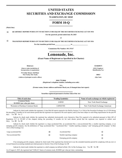 Miniature Lemonade Rapport trimestriel 2025-q2