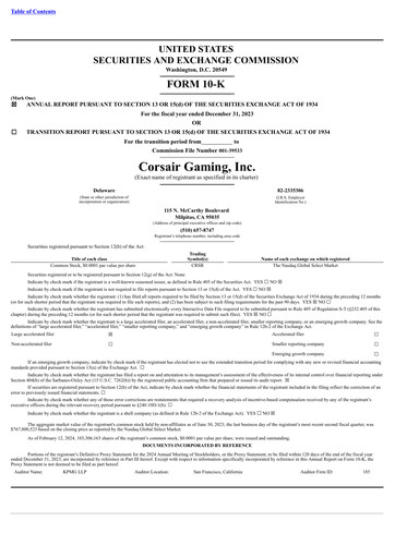 Thumbnail Corsair Gaming
 Annual Report 2023