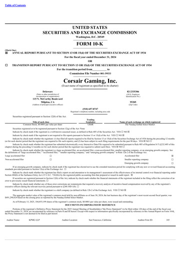 Thumbnail Corsair Gaming
 Annual Report 2024
