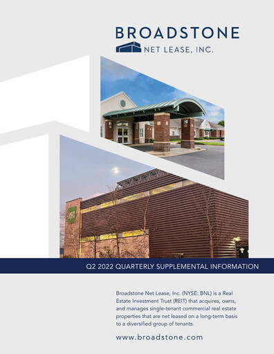 Miniature Broadstone Net Lease Rapport trimestriel 2022-q2