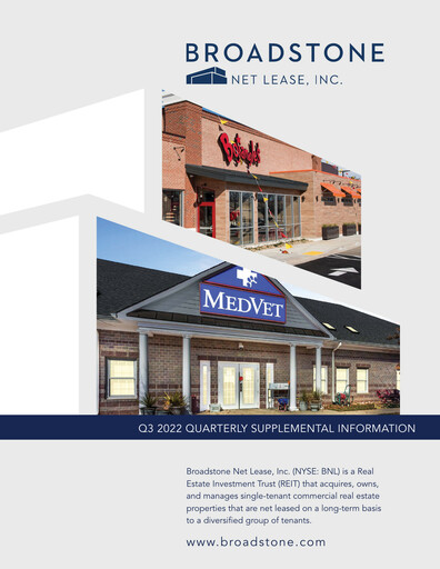 Miniature Broadstone Net Lease Rapport trimestriel 2022-q3