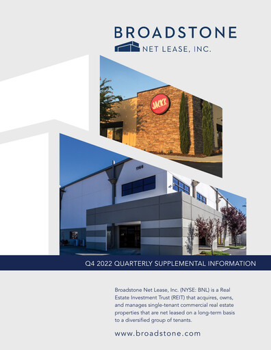 Miniature Broadstone Net Lease Rapport trimestriel 2022-q4
