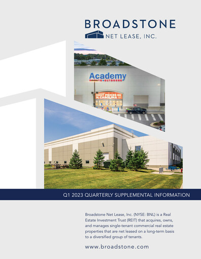 Miniature Broadstone Net Lease Rapport trimestriel 2023-q1