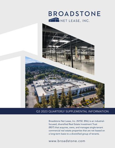 Miniature Broadstone Net Lease Rapport trimestriel 2023-q3