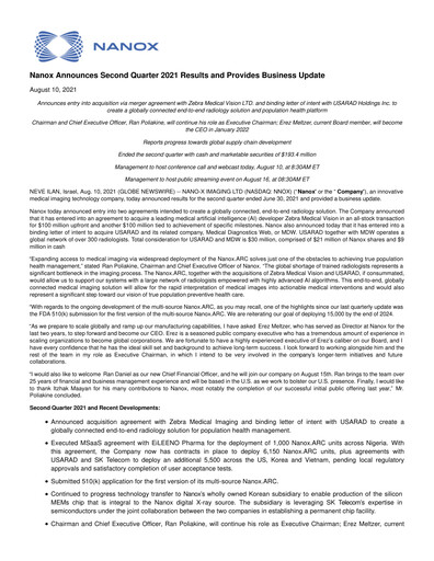 Thumbnail Nano-X Imaging Quarterly Report 2021-q2