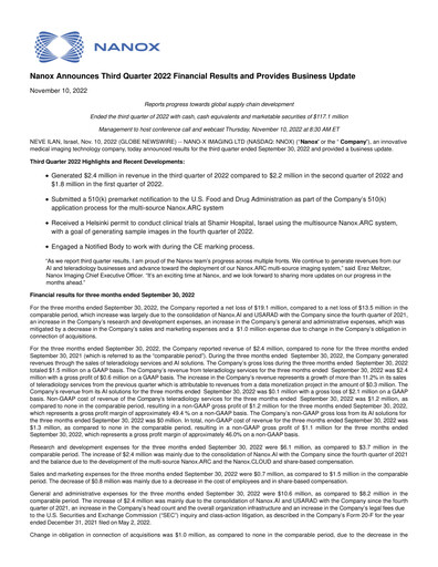 Thumbnail Nano-X Imaging Quarterly Report 2022-q3