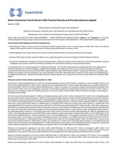 Thumbnail Nano-X Imaging Quarterly Report 2022-q4