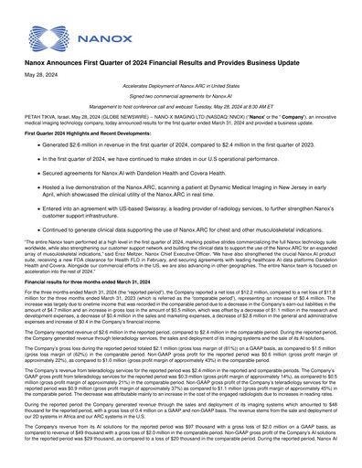 Thumbnail Nano-X Imaging Quarterly Report 2024-q1