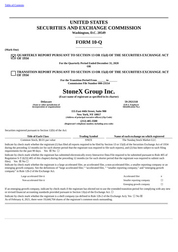 Vorschaubild StoneX Group Quartalsbericht 2021-q1