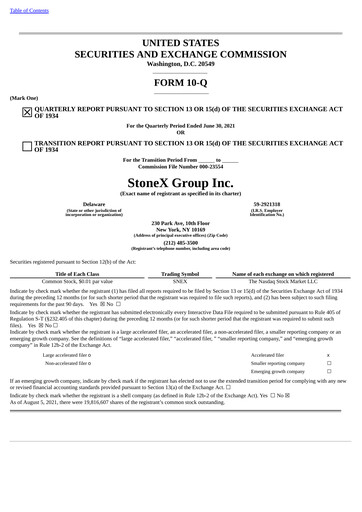 Vorschaubild StoneX Group Quartalsbericht 2021-q3