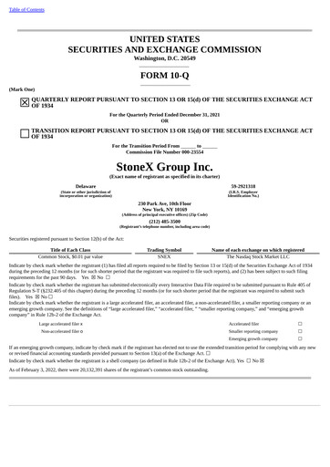 Vorschaubild StoneX Group Quartalsbericht 2022-q1