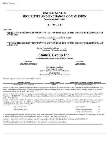 Vorschaubild StoneX Group Quartalsbericht 2022-q2
