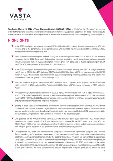 Vorschaubild Vasta Platform Quartalsbericht 2023-q4
