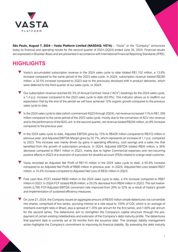 Vorschaubild Vasta Platform Quartalsbericht 2024-q2