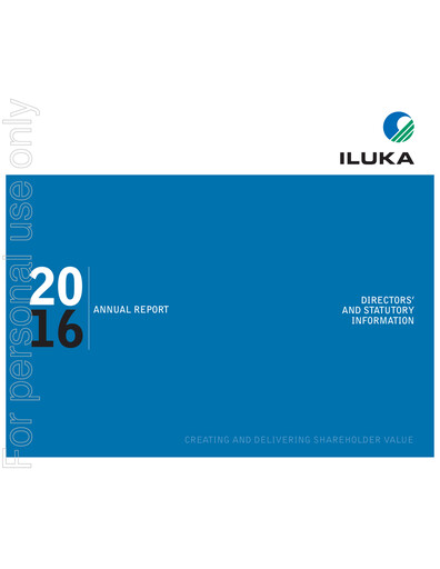 Thumbnail Iluka Resources Annual Report 2016