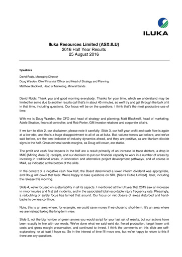 Thumbnail Iluka Resources Half-year Report 2016-h1