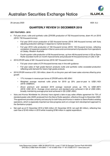 Thumbnail Iluka Resources Quarterly Report 2019-q4