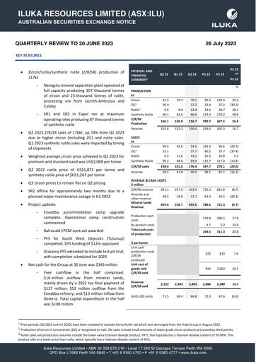 Thumbnail Iluka Resources Quarterly Report 2023-q2