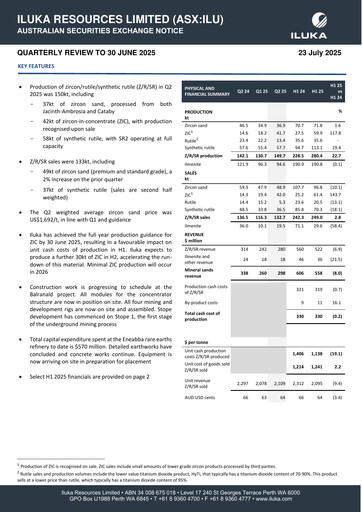 Thumbnail Iluka Resources Quarterly Report 2025-q2