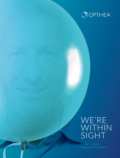 Thumbnail Opthea Annual Report 2018-2019