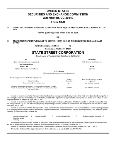 Thumbnail State Street Corporation
 Quarterly Report 2026-q2