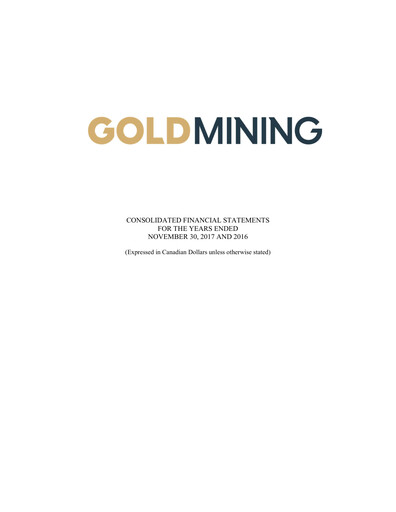 Thumbnail GoldMining Inc. Financial Statement fy2017