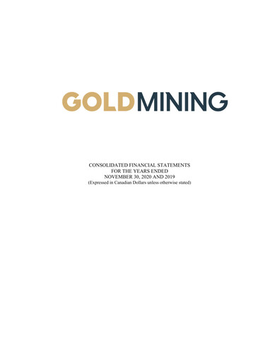 Thumbnail GoldMining Inc. Financial Statement fy2020