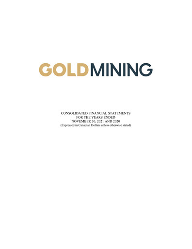Thumbnail GoldMining Inc. Financial Statement fy2021