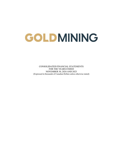 Thumbnail GoldMining Inc. Financial Statement fy2024