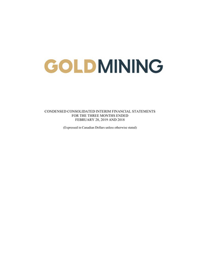 Thumbnail GoldMining Inc. Quarterly Report 2019-q1
