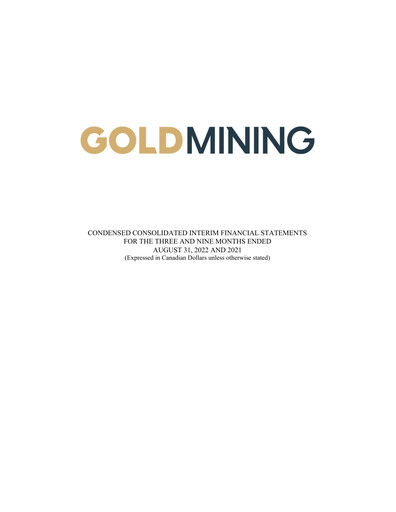 Thumbnail GoldMining Inc. Quarterly Report 2022-q3