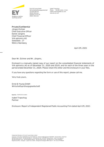 Vorschaubild VIA optronics AG Finanzmitteilung 2020