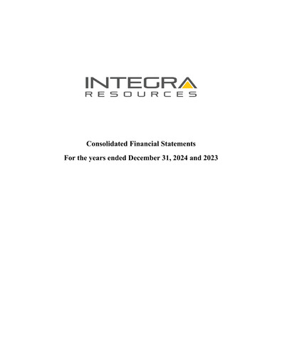 Thumbnail Integra Resources Financial Statement 2024