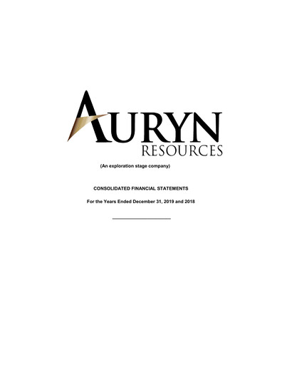 Thumbnail Fury Gold Mines Financial Statement 2019