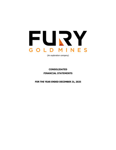 Thumbnail Fury Gold Mines Financial Statement 2025
