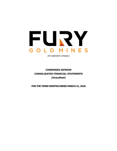 Thumbnail Fury Gold Mines Quarterly Report 2026-q1